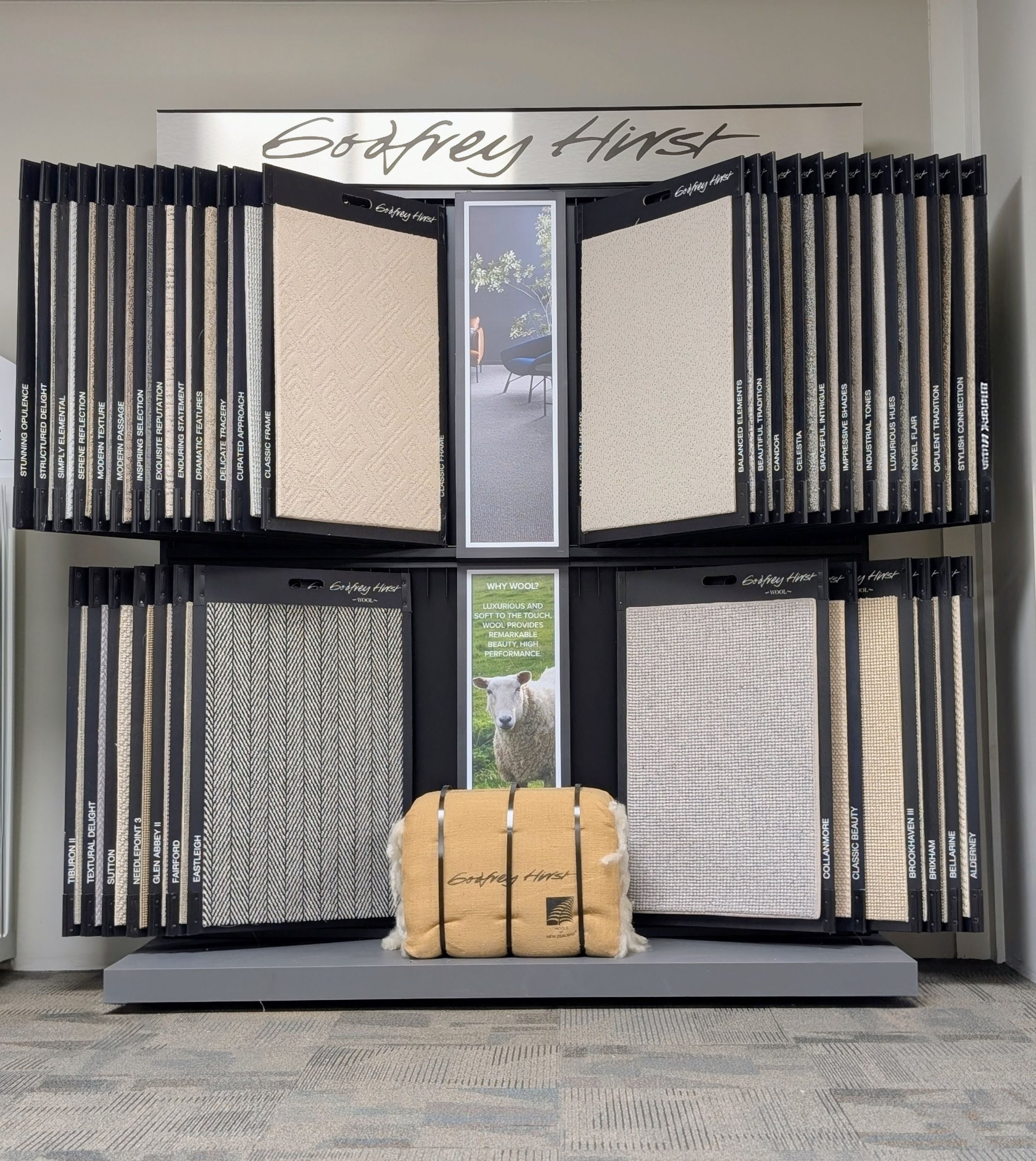 Godfrey Hirst Wool carpet display