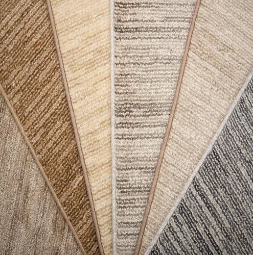 Ambrose Carpet Swatches in tans, browns and greys