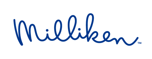 Milliken in blue cursive letters on a clear background