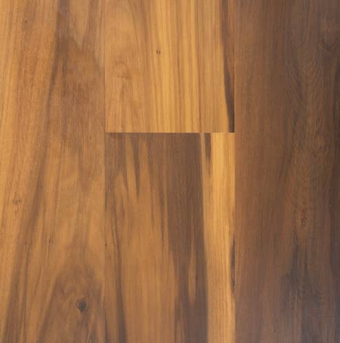 Sample of Hickory Lake Clove laminate, with rich brown and gold tones