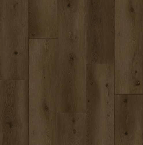 Park City Grizzly luxury vinyl plank sample with oversized planks, medium brown tonal variation, and knot detailing