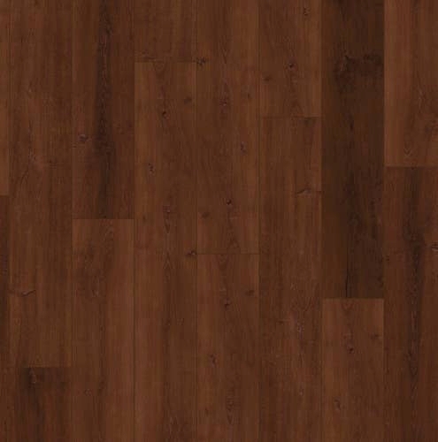 Rustique Sedona Red luxury vinyl plank sample, with reddish brown tonal variation, subtle woodgrain detail, and slight weathering