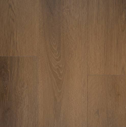 Sample of Sherwood Burnished Brown, a wide-plank medium brown laminate floor with soft textured graining