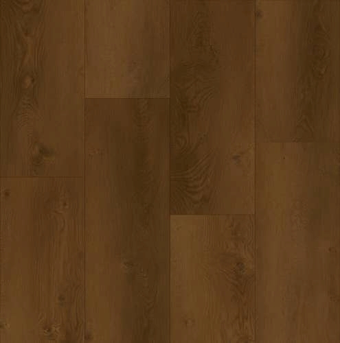 Sample of Vail Valley Aged Leather luxury vinyl plank sample, featuring oversized planks with grain details and organic knotting