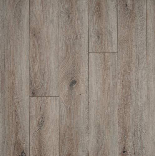 Sample of Woodlands Toasted Oak, a beige luxury vinyl plank with subtle weathering, woodgrain texture, and knots