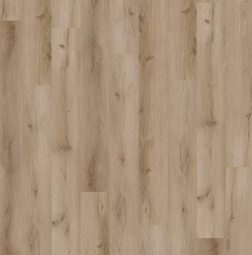 Yukon Light Maple luxury vinyl plank sample, with light brown tonal variation, oversized planks, knots, and woodgrain texture