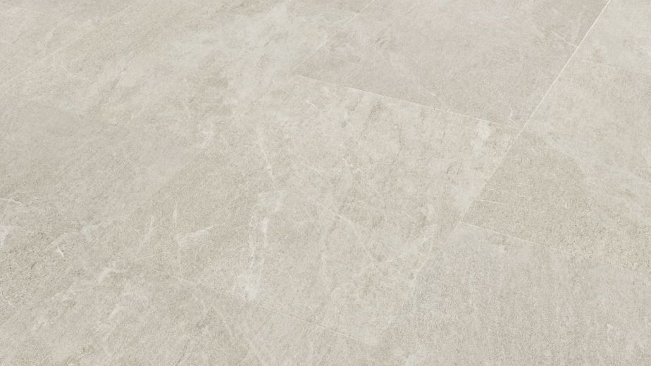 Sample of Alpine Quartzite LVT, with cool white and cream stone look