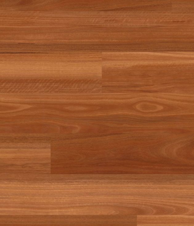 Sample of Auburn Spotted Gum LVP showing woodgrain design with brown and orange tones and subtle distressed details