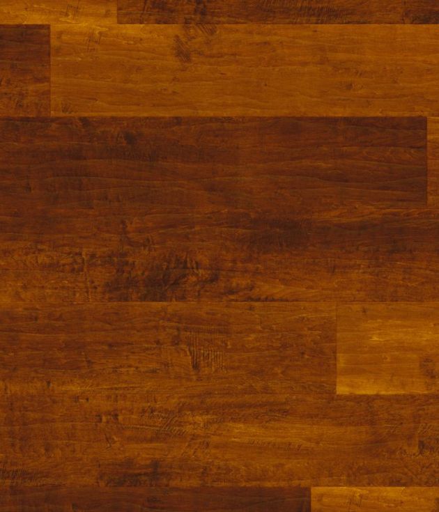 Santina Cherry LVP sample, showing reddish brown tonal variation and woodgrain detail, texture, and knots